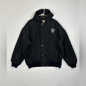 Vintage Oakland Raiders Starter Jacket Sz Large Los Angeles NFL 1990s Distressed